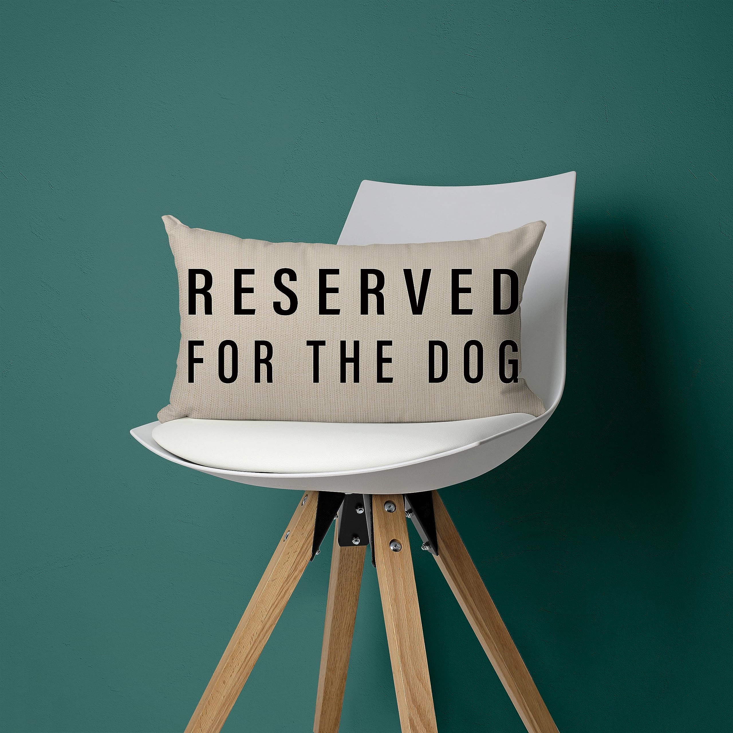 Reserved For The Dog Throw Pillow Case, Dog Lover Gifts, Dog Decor, Funny Dog Pillow Cover, Gifts Dog Mom, Gifts Dog Owner, Gifts Dog Lady, 20 x 12 Inch Cushion Cover for Sofa Couch Bed (cream)
