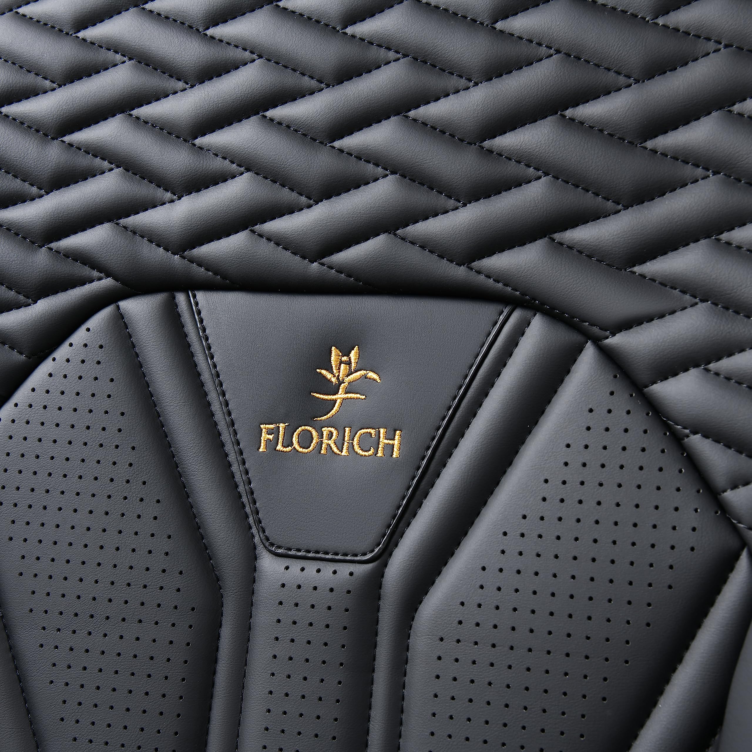 FLORICH Seat Covers for Cars, Waterproof Seat Covers, Leather Car Seat Covers 2 Pack, Universal Seat Cushion Protector for Most Cars Trucks SUV-Black&Red Line