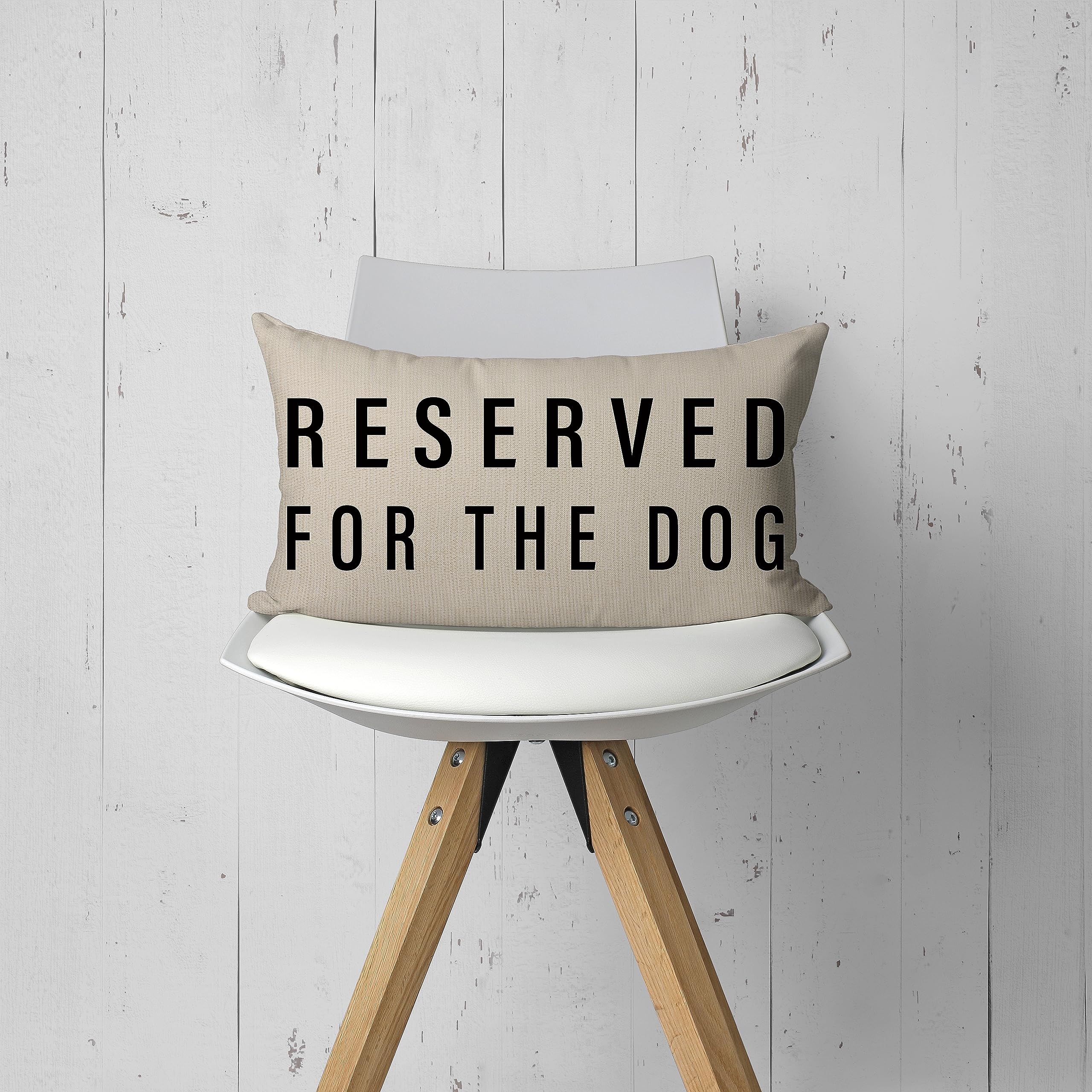 Reserved For The Dog Throw Pillow Case, Dog Lover Gifts, Dog Decor, Funny Dog Pillow Cover, Gifts Dog Mom, Gifts Dog Owner, Gifts Dog Lady, 20 x 12 Inch Cushion Cover for Sofa Couch Bed (cream)