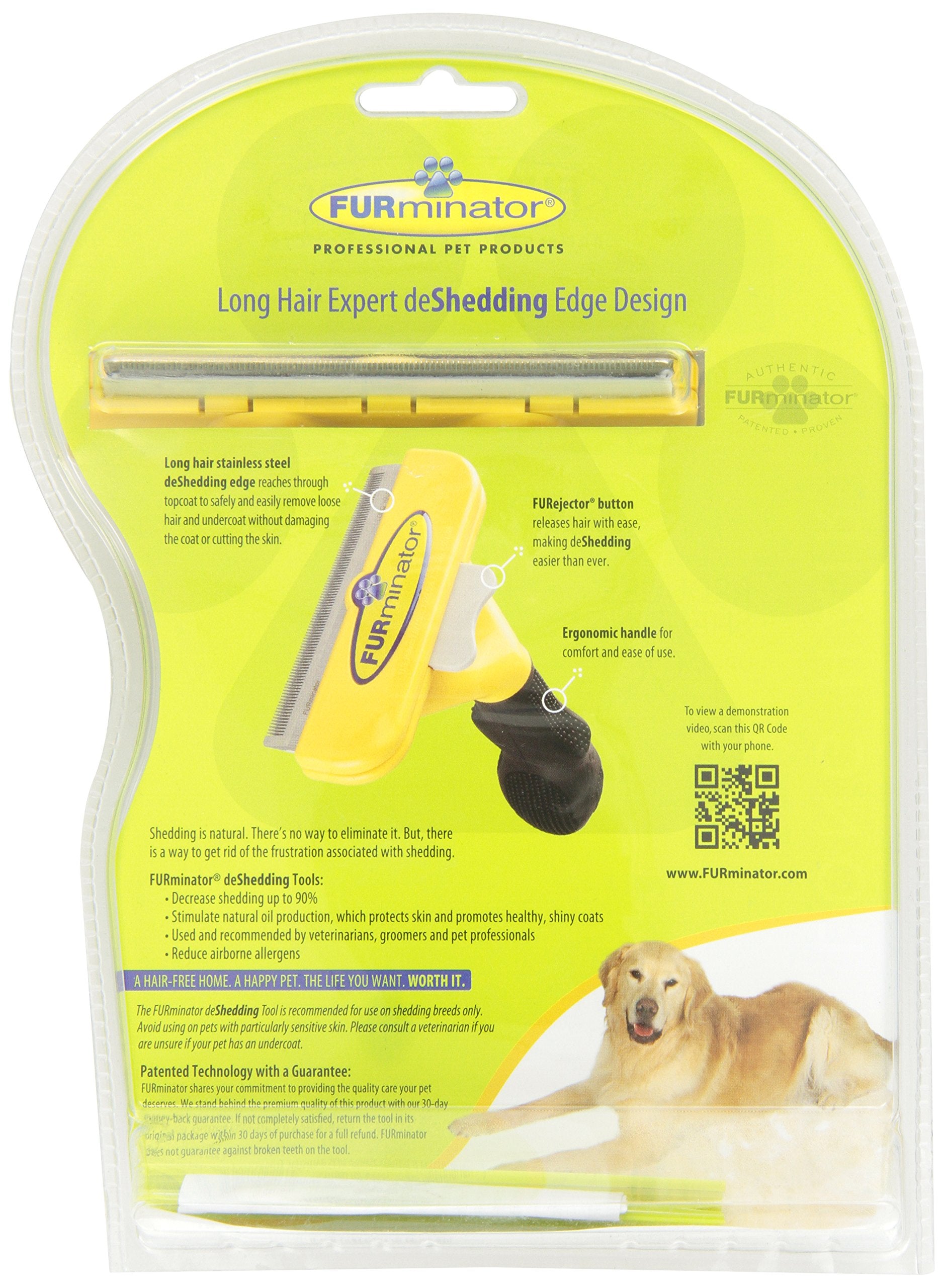FURminator Dog DeShedding Tool, Grooming Tool For Dogs, Large, Long Hair