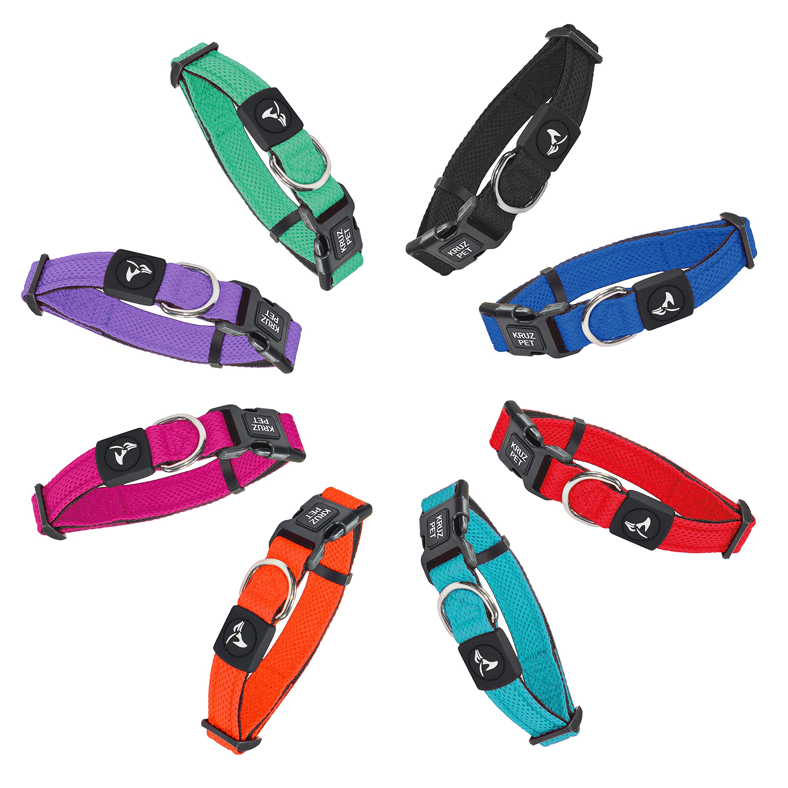 Kruz Pet Dog Collar for Small Dogs (3/4 in Width, 10.5–14.5) | Adjustable Padded Black Dog Collar with Heavy Duty D Ring | Soft Comfortable Fit for Puppies and Small Dogs | Small