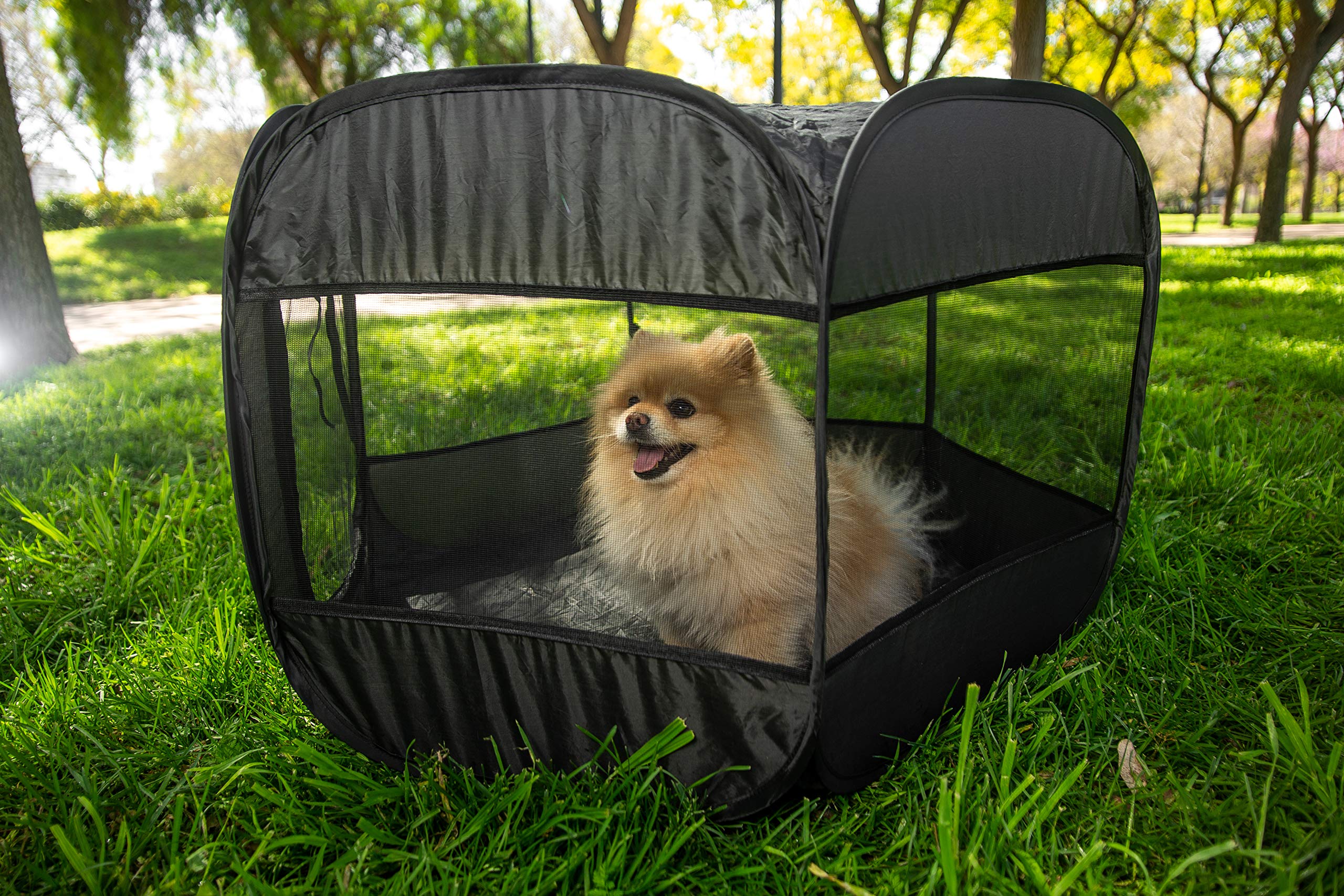 Zento Deals Portable pet playpen – Foldable Collapsible Lightweight Puppy Tent - Indoor or Outdoor Dog Tent, Animal Kennel, Pet Exercise – (23”Width x 24”Length x 23”Height)