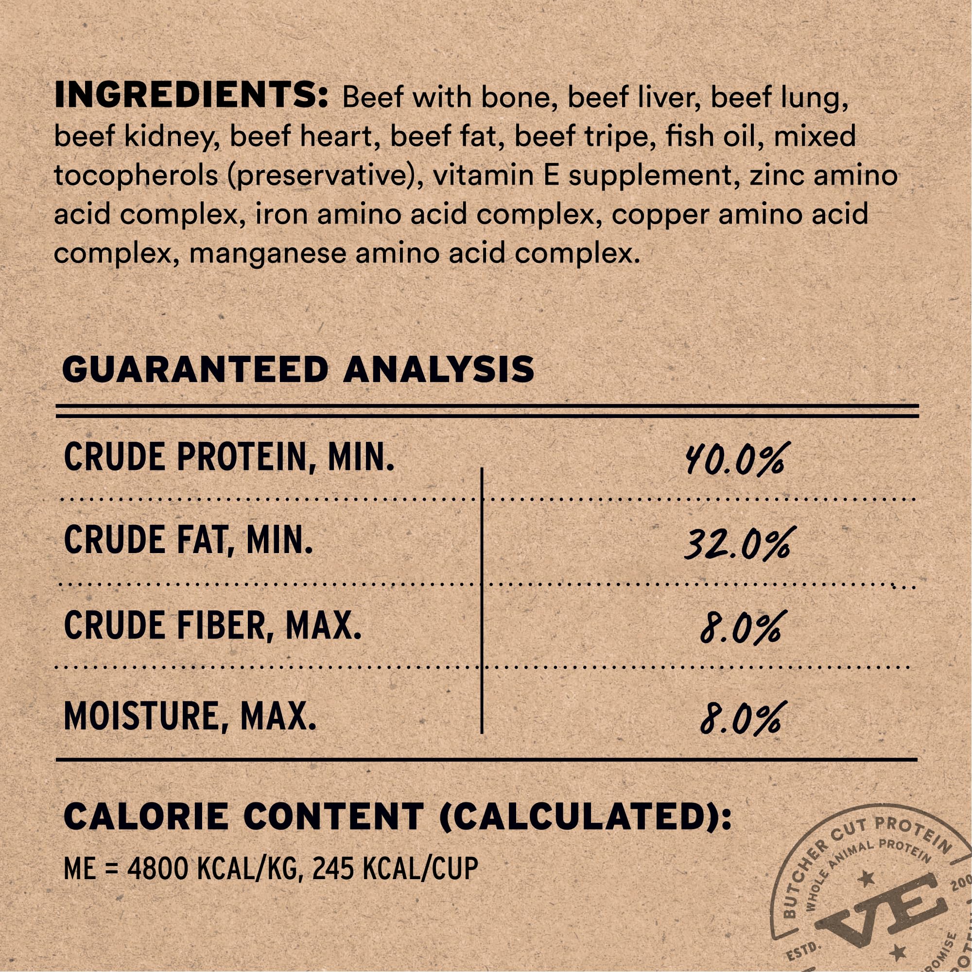 Vital Essentials Freeze Dried Dog Food, Raw Beef Crunchy Mini Nibs | Complete Meal or Topper | 96% Beef, Organs & Bone | Limited Ingredient, High Protein, Grain Free Dry Dog Food | 25 oz Bag
