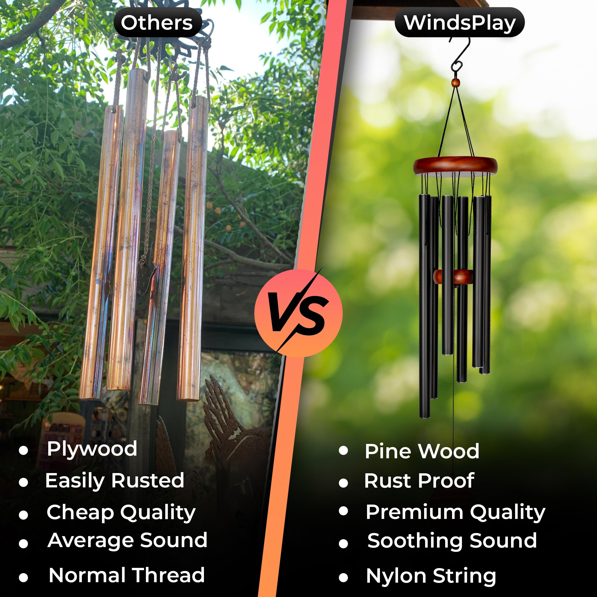 WindsPlay Pet Memorial Wind Chimes For Dogs - 32.5" Pet Remembrance Wind Chime - Dog Memorial Gifts For Loss Of Dog - Prime Bereavement Gift Idea For Loss Of Cat Sympathy Gift - Bereavement Gifts Dogs