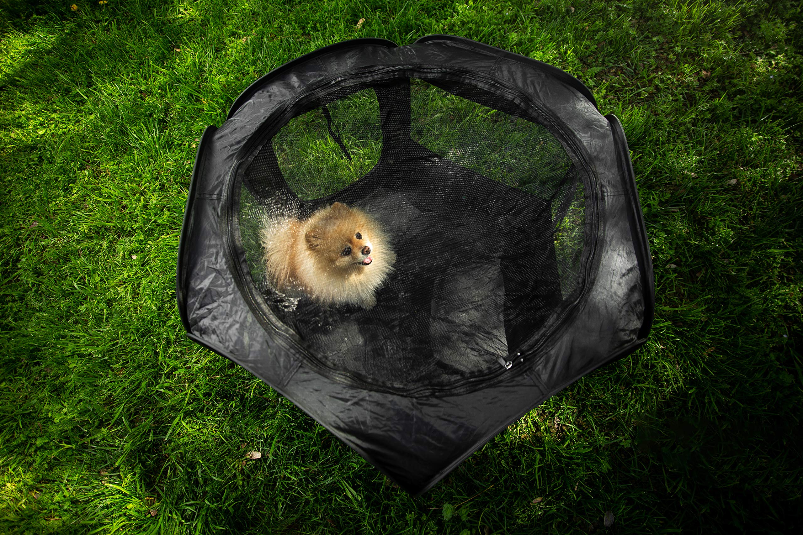 Zento Deals Portable pet playpen – Foldable Collapsible Lightweight Puppy Tent - Indoor or Outdoor Dog Tent, Animal Kennel, Pet Exercise – (23”Width x 24”Length x 23”Height)